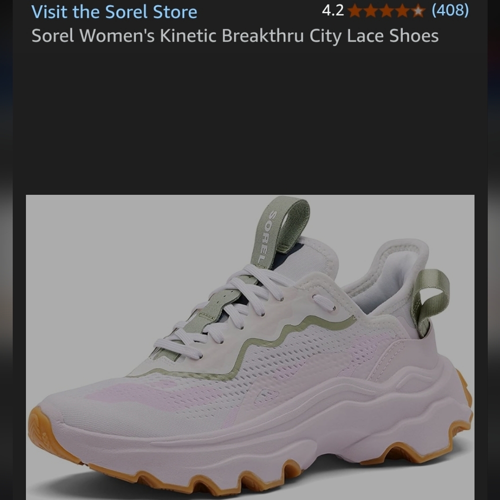 Sorel Kinetic Breakthru City Lace Sneakers in Dreamy Pink/White,9